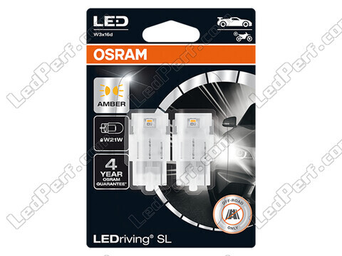 Pomarańczowe żarówki LED W21W / WY21W Osram LEDriving® SL - W3x16d