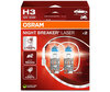 Pakiet 2 żarówek H3 Osram Night Breaker Laser +150% - 64151NL-2HB