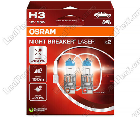 Pakiet 2 żarówek H3 Osram Night Breaker Laser +150% - 64151NL-2HB