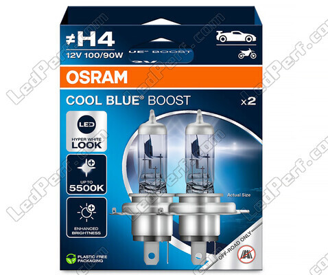 Żarówki H4 Osram Cool Blue Boost 5500K efekt xenon oznaczenie: 62193CBB-2HB w opakowaniu po 2 sztuki