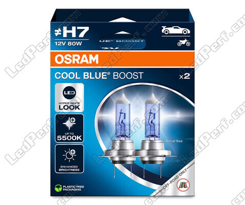 Żarówki H7 Osram Cool Blue Boost 5 500K efekt xenon oznaczenie: 62210CBB-2HB w opakowaniu po 2 sztuki